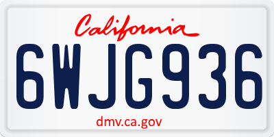 CA license plate 6WJG936