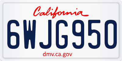CA license plate 6WJG950