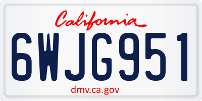 CA license plate 6WJG951