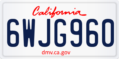 CA license plate 6WJG960