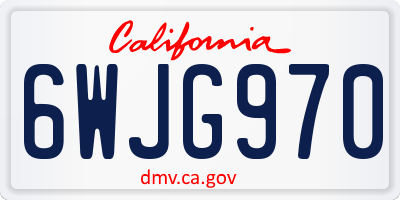 CA license plate 6WJG970