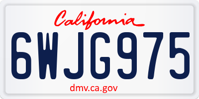 CA license plate 6WJG975