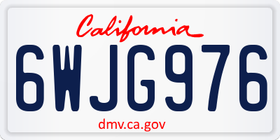 CA license plate 6WJG976