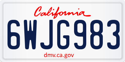CA license plate 6WJG983