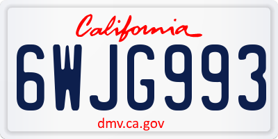 CA license plate 6WJG993