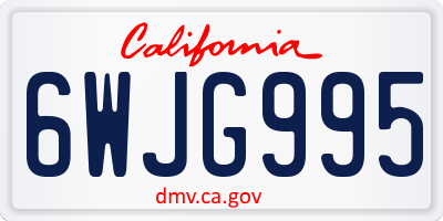 CA license plate 6WJG995