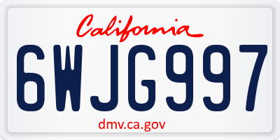 CA license plate 6WJG997