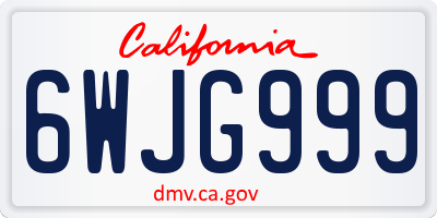CA license plate 6WJG999
