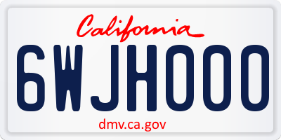 CA license plate 6WJH000