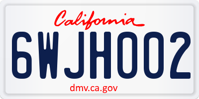 CA license plate 6WJH002
