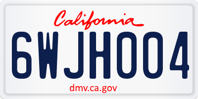 CA license plate 6WJH004