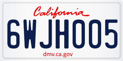 CA license plate 6WJH005