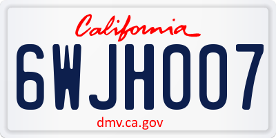 CA license plate 6WJH007