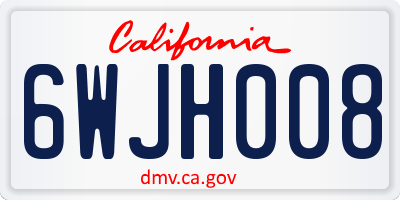 CA license plate 6WJH008