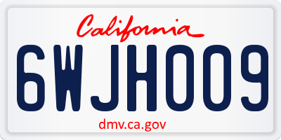CA license plate 6WJH009