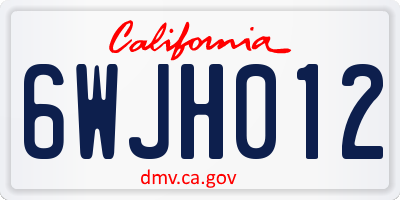 CA license plate 6WJH012