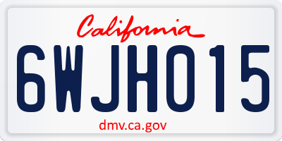 CA license plate 6WJH015