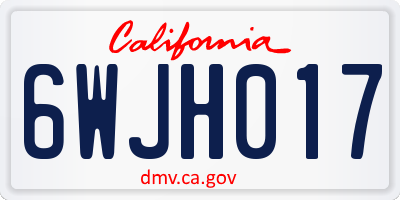 CA license plate 6WJH017