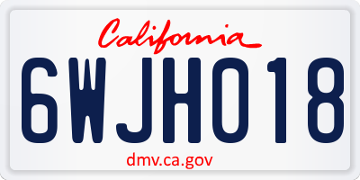 CA license plate 6WJH018