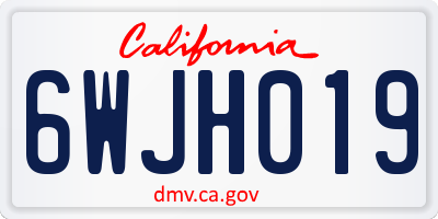 CA license plate 6WJH019