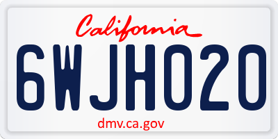 CA license plate 6WJH020