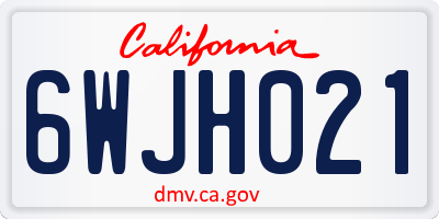 CA license plate 6WJH021