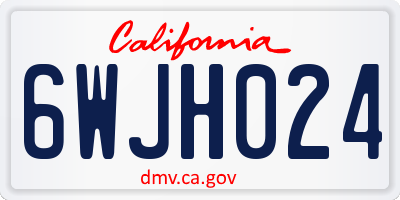 CA license plate 6WJH024