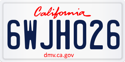 CA license plate 6WJH026