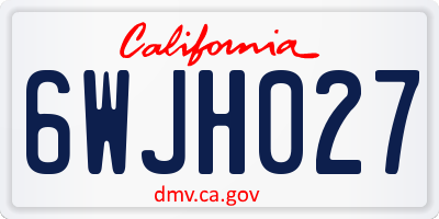 CA license plate 6WJH027