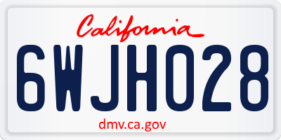 CA license plate 6WJH028