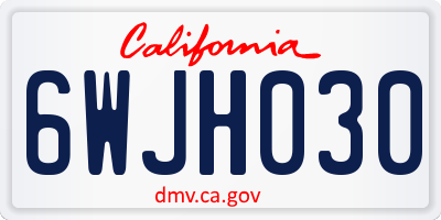 CA license plate 6WJH030