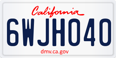 CA license plate 6WJH040