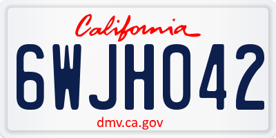 CA license plate 6WJH042