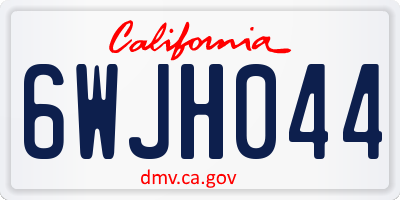 CA license plate 6WJH044