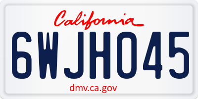 CA license plate 6WJH045