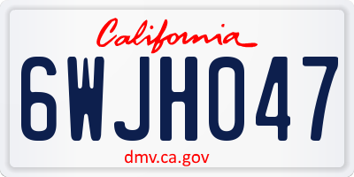 CA license plate 6WJH047