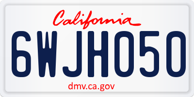 CA license plate 6WJH050