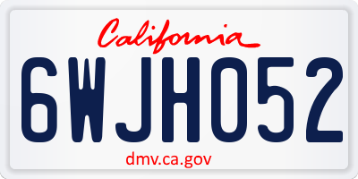CA license plate 6WJH052