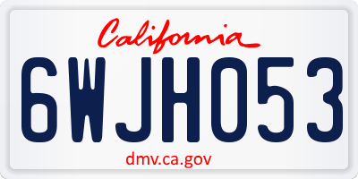 CA license plate 6WJH053