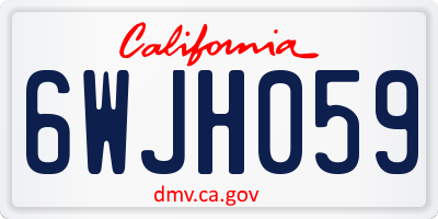 CA license plate 6WJH059