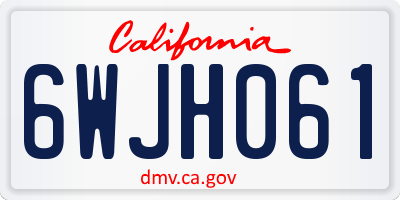 CA license plate 6WJH061