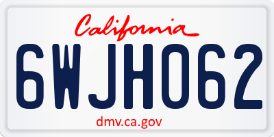 CA license plate 6WJH062