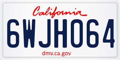 CA license plate 6WJH064