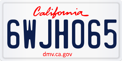 CA license plate 6WJH065