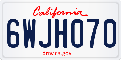 CA license plate 6WJH070