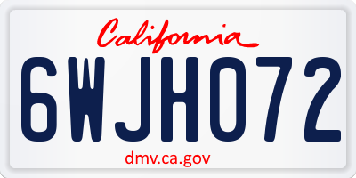 CA license plate 6WJH072