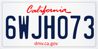 CA license plate 6WJH073