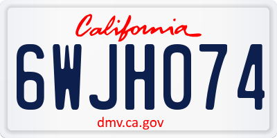CA license plate 6WJH074