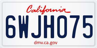 CA license plate 6WJH075