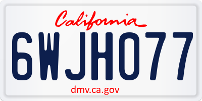 CA license plate 6WJH077